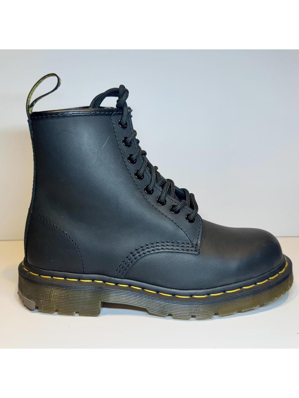 Dr. Martens 1460 8-Eye Boots (Black Smooth Leather), Men's size 8
